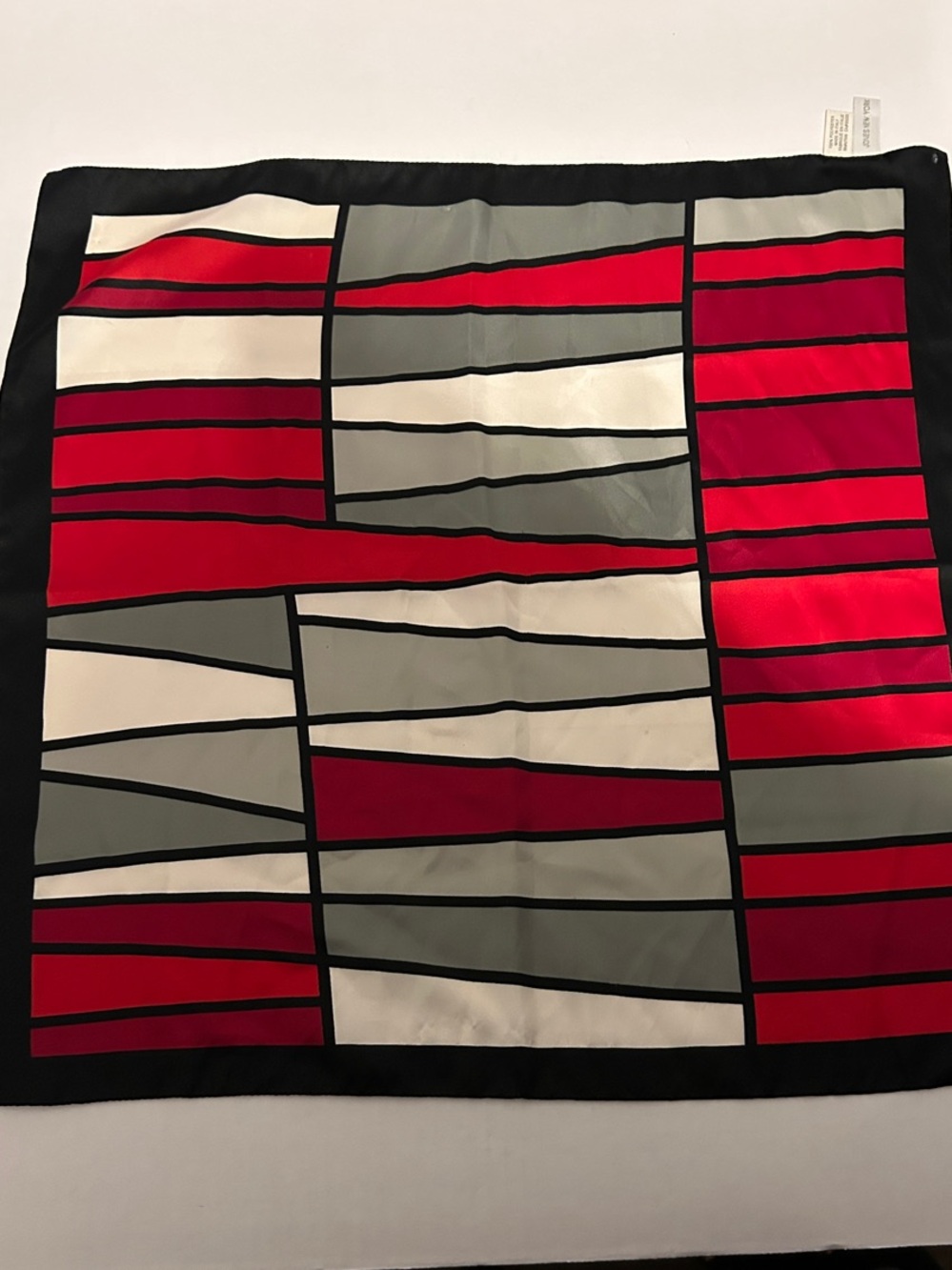 Jones New York Red, Black, Gray & White Patterned Jacket Scarf